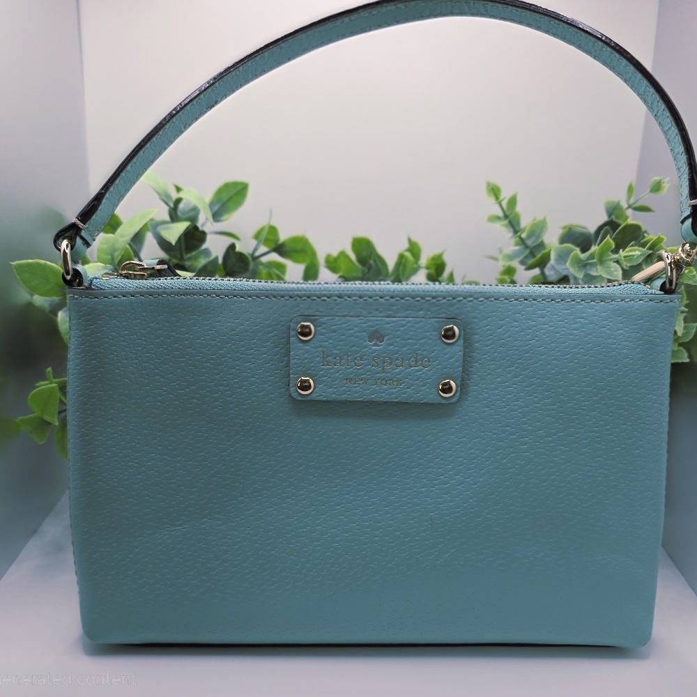 Kate ♠︎ Spade Blue Green Leather Wristlet